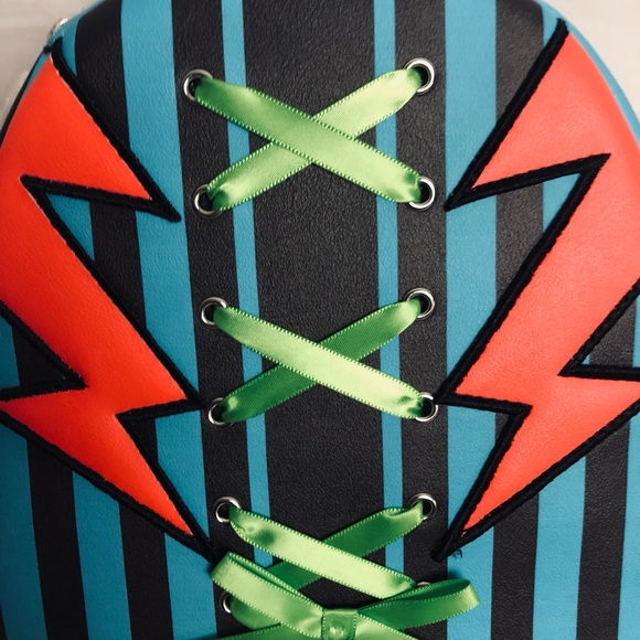 Monster High Frankie Stein “It’s Alive” Lightning Stripe Mini Backpack NWT - Picture 6 of 8